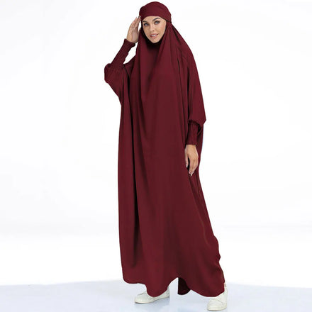 Wholesale One-Size Middle Eastern One-Piece Kaftan Loose Hooded Dubai Prayer Robe Long Islamic Clothing for Women Abaya Skirt