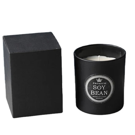 Wholesale Luxury 16oz Tea Light Cardboard Candle Eco-Friendly Taper Matt Black Customizable Embossing Matt Lamination Folders