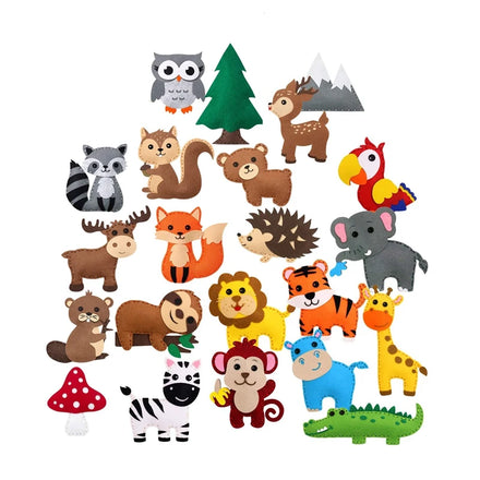 Animals Craft Kit Forest Creatures DIY Sewing Felt Plush Animals Beginners Educational Sewing Set Art Craft Kits for Kds