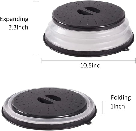 Upgraded Collapsible Microwave Food Cover with Easy Grip Handle Plastic Anti-Splatter Cover Cooking Tool