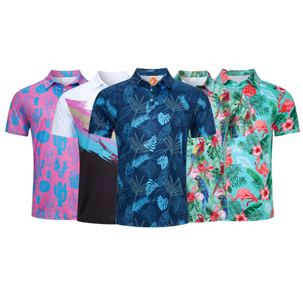 Custom Logo All Over Quick Dry Digital Printing Knitted Oversized Funny Soft Active Golf for Shirt for Men