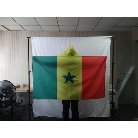 3x5ft Football Match Custom Logo Cheering Fan Cape Body Flag Senegal National Flag Cloak