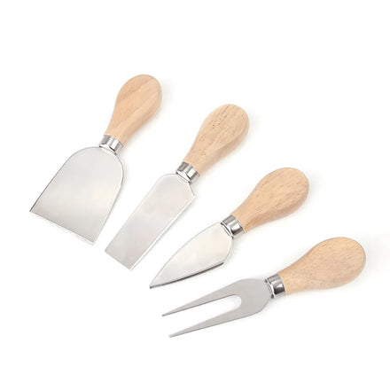 Mini Stainless Steel Cheese Fork Set with Wooden Handle for Charcuterie Knife Set