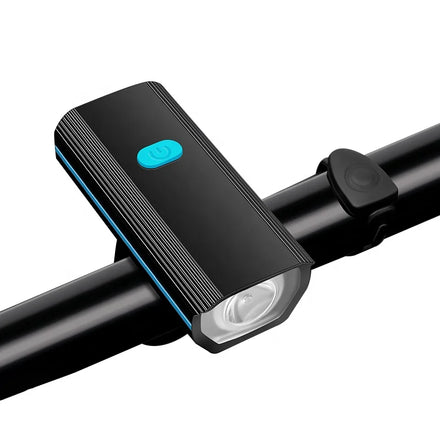 at Ultra-Bright USB Rechargeable LED Cycling Bike Light Waterproof Bicycle Front Light with 120dB Horn Speaker ABS Material