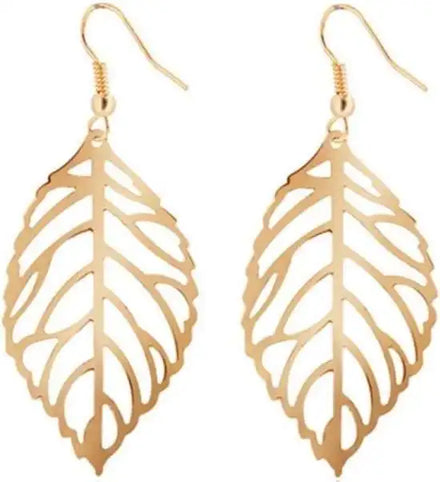 Vintage Bohemia Long Big Hollow Leaf Drop Earrings for Women Wedding Jewelry Gift Accessories Pendientes