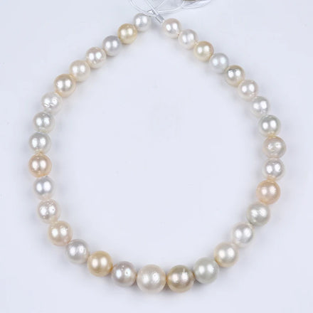 10-15mm Natural Round Shape AAAAA Grade Australian South Seawater Pearl Strand Third Party Certified for Jewelry Making