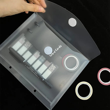 RINGNOTE A5 Size Transparent PP UV Printed Snap Button Document File Bag Plastic File Loose Leaf Disc Bound Envelopes