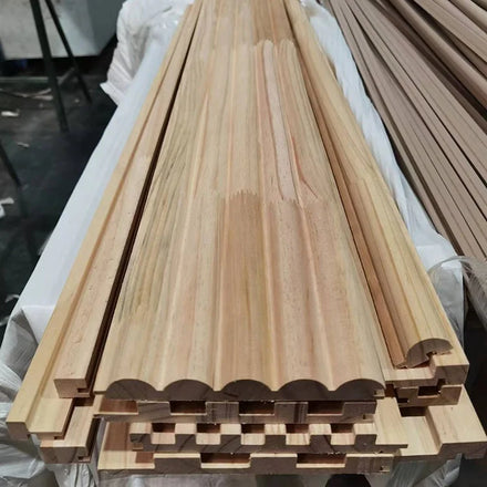 MUMU 3D Wood Slat Groove Decorative Partition Indoor Storage Cabinet Interior Wall Cladding Paneling
