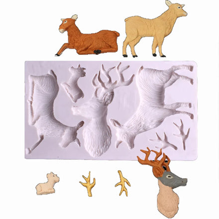 New HY Christmas Mold Fondant Reindeer Sugarcraft Paste Fondant Mold Cake Decorating Mold
