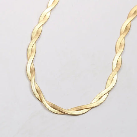 Fenny No Fade Cubic Popular Twist Snake Chain Necklace Trend for Women Statememnt Stainless Steel Jewelry Wholesale
