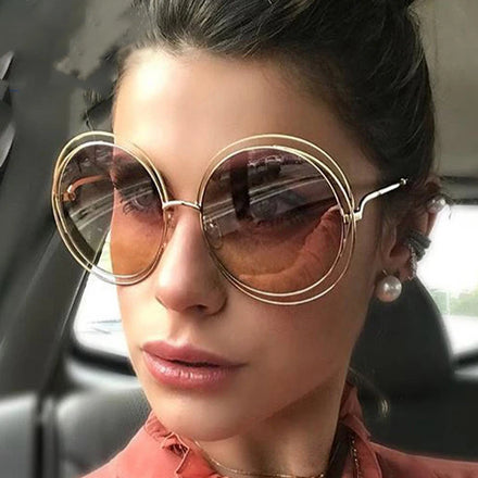 STORY 8048 Hot Sale Vintage Retro Coating Lens Ladies Sun Glasses UV400 Round Oversized Sunglasses Women