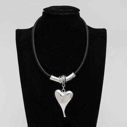 TongLing Zinc Alloy Silver Plated Fashion Jewelry Necklaces Magnet Heart Alloy Chunky Necklace for Couple