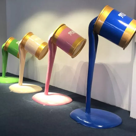 Customized Resin Crafts Ornaments Fiberglass Upside Down Oil Drum Statues Props for Selfie Room Decoration