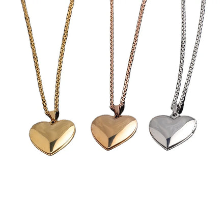 Fashion Stainless Steel Custom Picture Frame 45cm Chain Necklace Heart Pendant Necklace for Women
