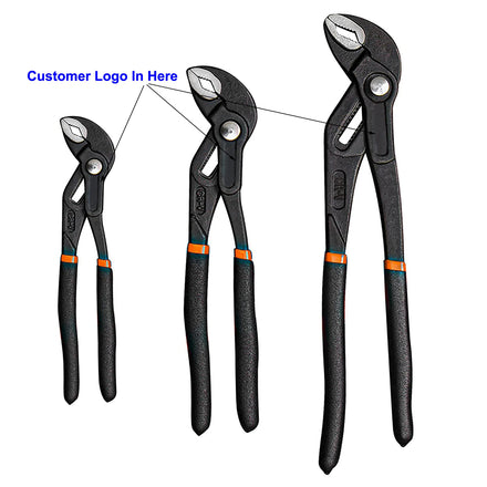 YUHANG Quick Adjustable 7-10-12 Inch Slip Joint Water Pump Pliers 3 Set with Push Button Tongue and Groove
