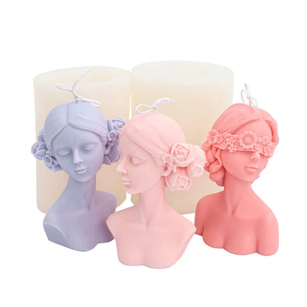 3D Body Candle Molds Silicone for Candle Making Blindfolded Maid Girl Shaped Scented Silicone Candle Molds