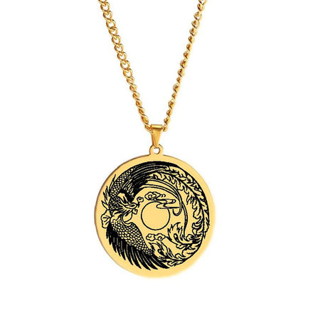 Flying Phoenix Rising Charm Majestic Solar FIRE BIRD Amulet Personalized Auspicious Birds Gift Stainless Steel Pendant Necklace
