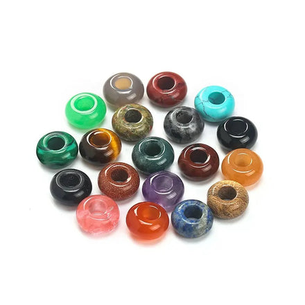 Large Hole Natural Stone Amethyst Red Agate Abacus Beads Accessories Diy Jewelry Bracelet Necklace Semi-Finished Wholesale
