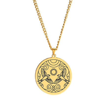 HLSS219 Flying Swallow Custom Personalized Auspicious Bird Charm Gift Stainless Steel Laser Engraving Pendant Necklace