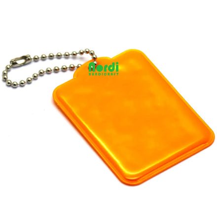 Reflective Material Customized Reflection PVC Keychain Custom Cheap Reflective Plastic Key Tag With Metal Ball Chain