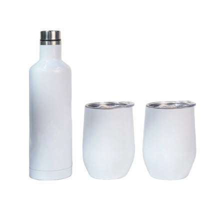 Blank White 20oz Skinny Sublimation Tumbler Sublimation Water Bottle 500ml Double Wall Sublimation Wine Set