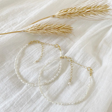 French Elegant Vintage Bracelet Jewelry Custom Minimalist Freshwater Pearls Bracelet Gift