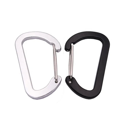 4cm 5cm 6cm 7cm 8cm D Shaped Steel Wire Gate Aluminum Carabiner Spring Clip Metal Snap Hook for Keychain Outdoor Camping