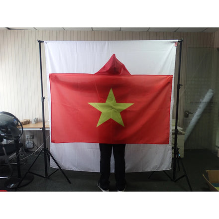 3x5ft Football Match Custom Logo Cheering Fan Cape Body Flag Vietnam National Flag Cloak