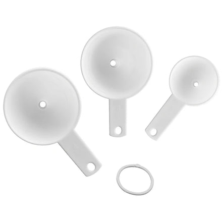 Wholesale 3PCS Eco-Friendly Plastic Funnel Set with Measuring Spoons Multi-function Powder/Liquid Dispenser for Home Kitchen Use