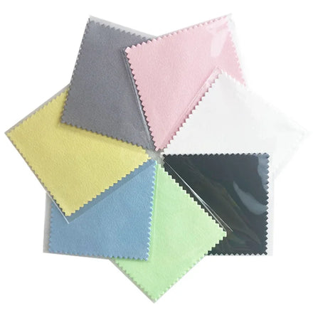 8cm 3.15 Inch Custom Logo Wiping Soft Microfiber Cloth Platinum Silver Gold Plated Jewelry Cleaning Cloth