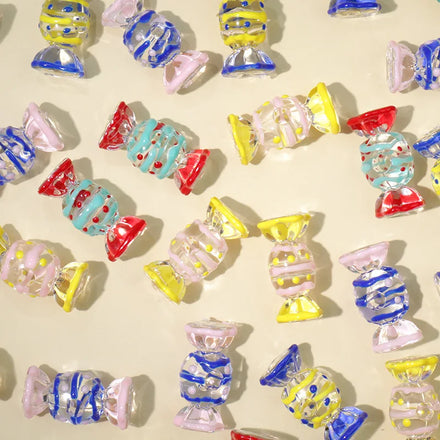 Candy Hand-painted Drip Oil Acrylic Beads for Jewelry Making Headdress Hair Accessories Bracelet Acrylic Beads