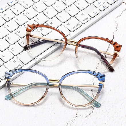 Sunway Eyewear New Fashion TR90 Optical Frame Cat Eye Eyeglasses Anti Blue Light Glasses