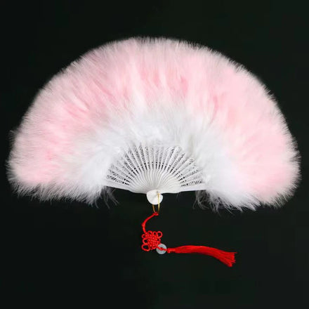 Wedding Party Decoration Turkey Feather Dyed Color Hand Fans for Dance Bridal Shower Bride Bridesmaid Photos Props