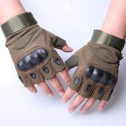 Outdoor Sports Protective Fingerless Half Finger Motorcycle Tactical Gloves Unisex Polyester for Cycling