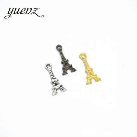 YuenZ 100/bag Antique Silver Color Gold Color Small Eiffel Tower Charm for Jewelry Making Bracelet Necklace Handmade 17*8mm E5