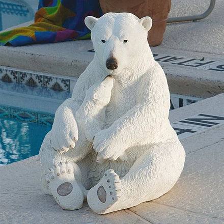 Support Custom Animal Statue White Resin Christmas Polar Bear Life Size Bear Statue for Outdoor Decoration