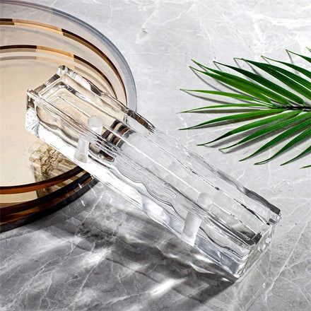 Solid Long Transparent Glass Hot-melt Color Water Grain Crystal Brick Perforated Decoration Blank Crystal Block