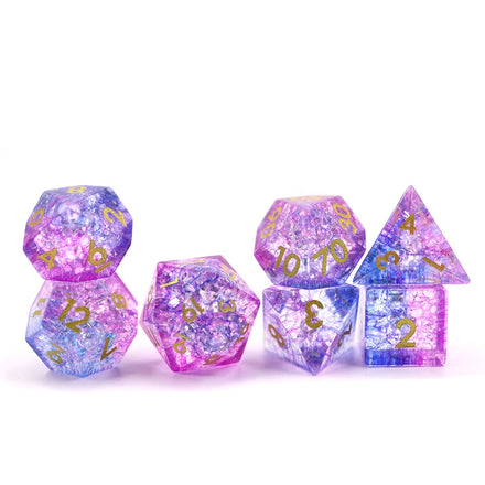 Custom 7pcs Set Polyhedral Dices 16mm Resin Gemstone D6 D10 D12 D20 for DND Games