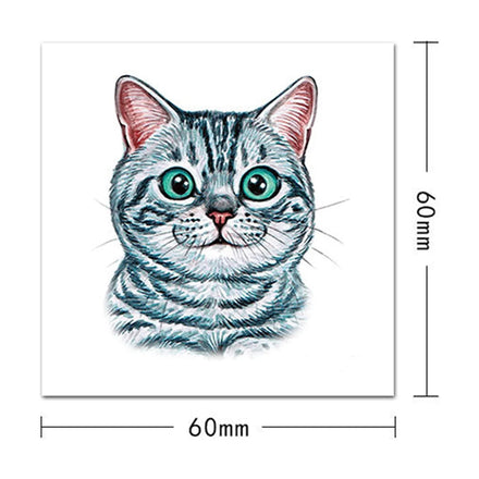 Customized 2.36*2.36in Temporary Realistic Small Animal Cat Teddy Dog Corgi Cute Adult Children Tattoo Stickers