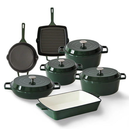 Bright Houseware Luxury Enamel Cast Iron Casserole Pots and Fry Pan Cookware Sets Eco-Friendly Customizable Sizes