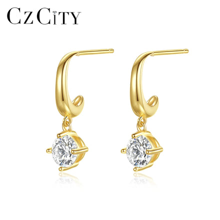CZCITY Sterling Silver 925 Popular Earing Woman Small Ear Hook Minimalist Jewelry 2026 Gold Drop Earring