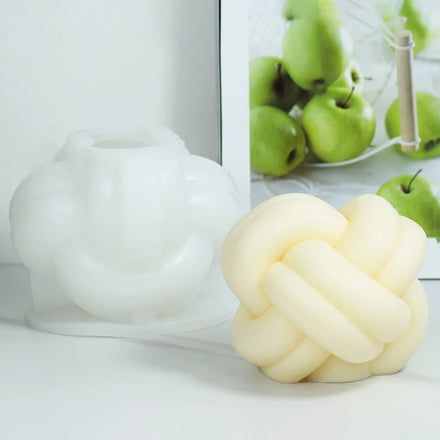 Hot Selling 3D Round Creative Knot Candle Silicone Mold DIY Wool Cylinder Ball Resin Molds