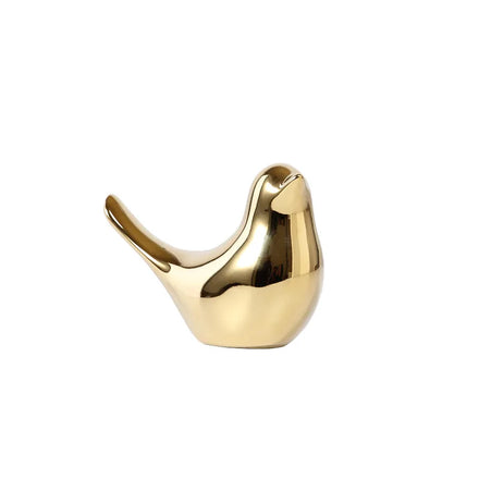 Statues Nordic Style Creative Resin Craft the Golden Bird Figurine Living Room Soft Desk Decoration Custom Wholesale