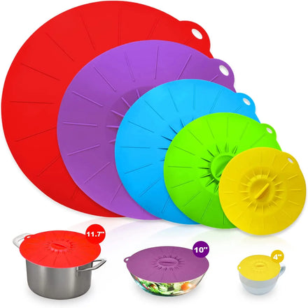Various Sizes Silicone Heat-Resistant Microwave Splatter Covers Dish Bowl Plate Pot Pan Lids for Kitchen Cooking Tools