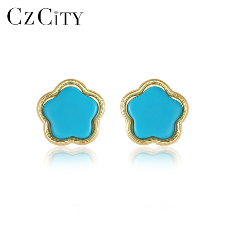 CZCITY New Earring Charm Flower Art Silver Stud Trending Elegant Cute Beautiful Small Popular Earing