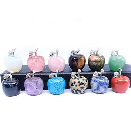Healing Stone Mixed Crystals apple Carvings Chakra Gemstone Small Crystal apple for Christmas Gift