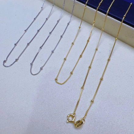 N54 60cm Silver Chain Adjustable Manufacturer 925 Sterling Silver Gold Plated Chain S925 Necklace Silver Jewelry