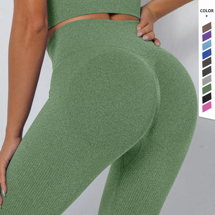 High Waisted V Shaped Para Mujer Ribbed High Elastic Hip Raising Butt Lift Gym Workout Seamless Women Yoga Leggings