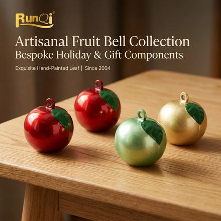 Fantasy Multi-Color Brass Fruit Bells - Kawaii Orange Jingle Bells Charm - Bespoke Laser Painted Craft Bells for DIY