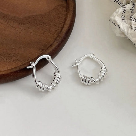 925 Sterling Silver Fashion Earrings Twist Trendy Hoop Earrings Fine Jewelry Earrings Women Luxury Wholesale